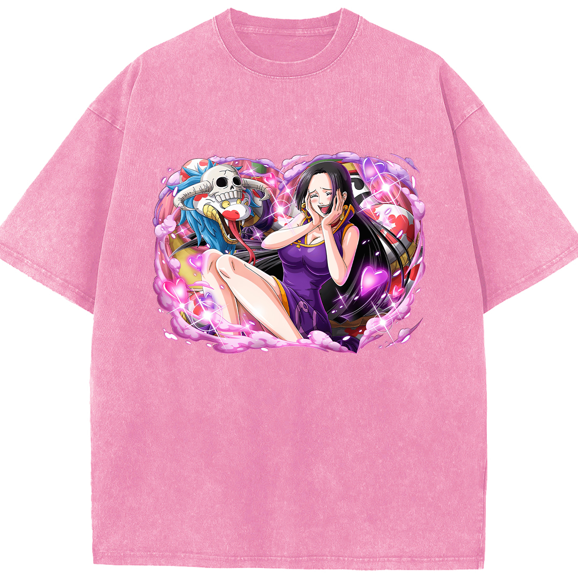 ワンピース ボア・ハンコック ONE PIECE Boa·Hancock 綿100% ヴィンテージ風 半袖Tシャツ（フロントプリント）